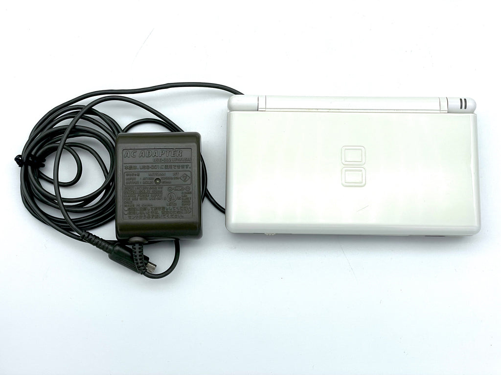 White Nintendo DS Lite Handheld Game System w/ Charger & Stylus