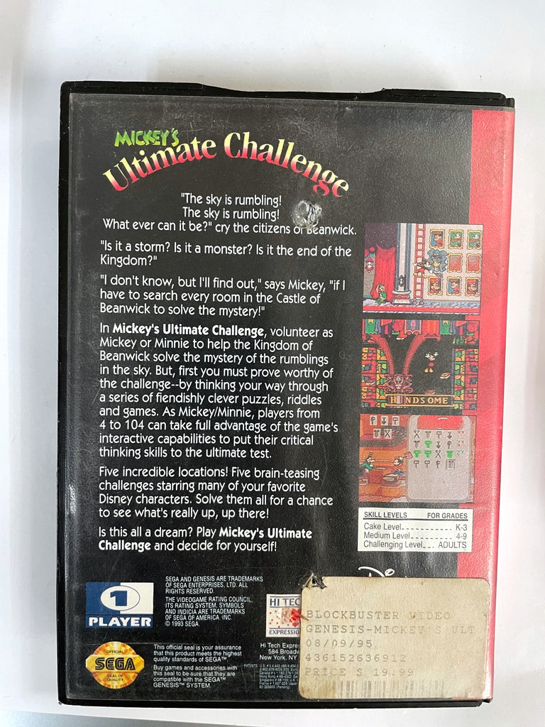 Mickey's Ultimate Challenge Sega Genesis Game (Complete)