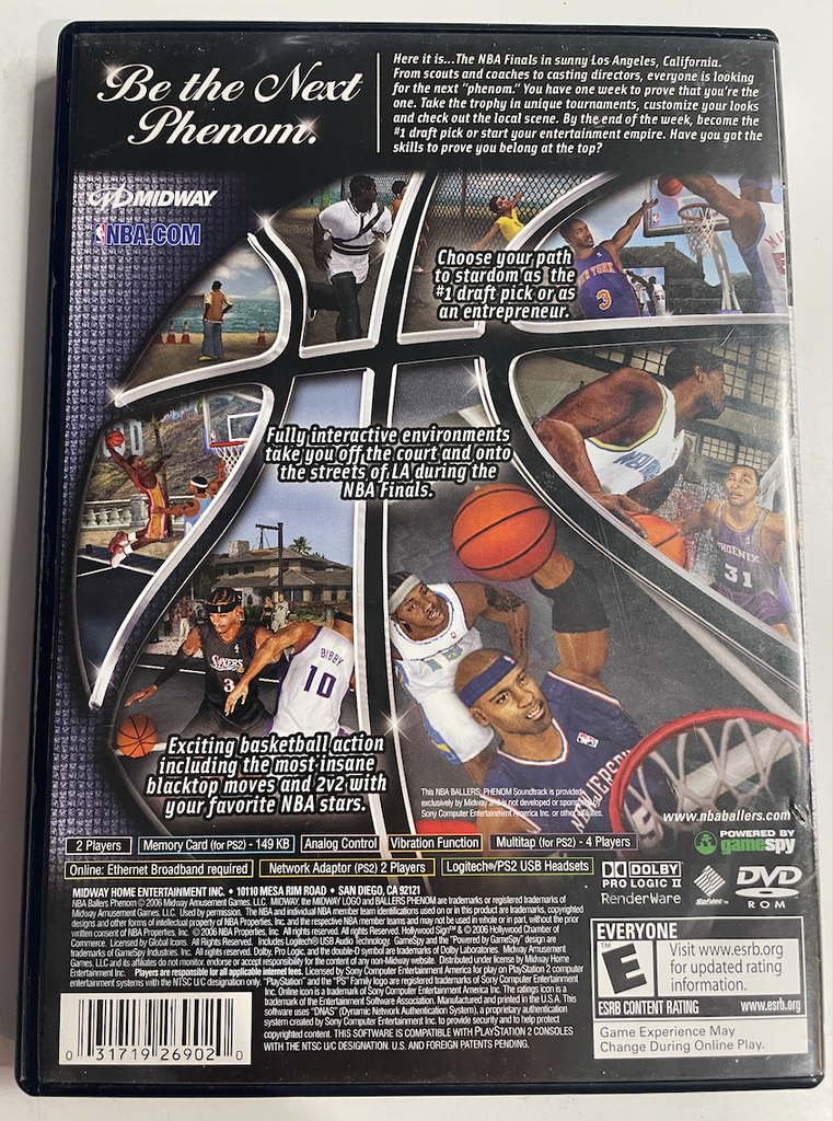 NBA Ballers Phenom SONY PLAYSTATION 2 PS2 Game