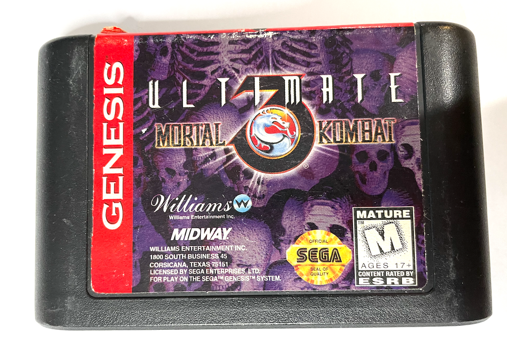 Ultimate Mortal Kombat 3 Sega Genesis Game Authentic Cartridge
