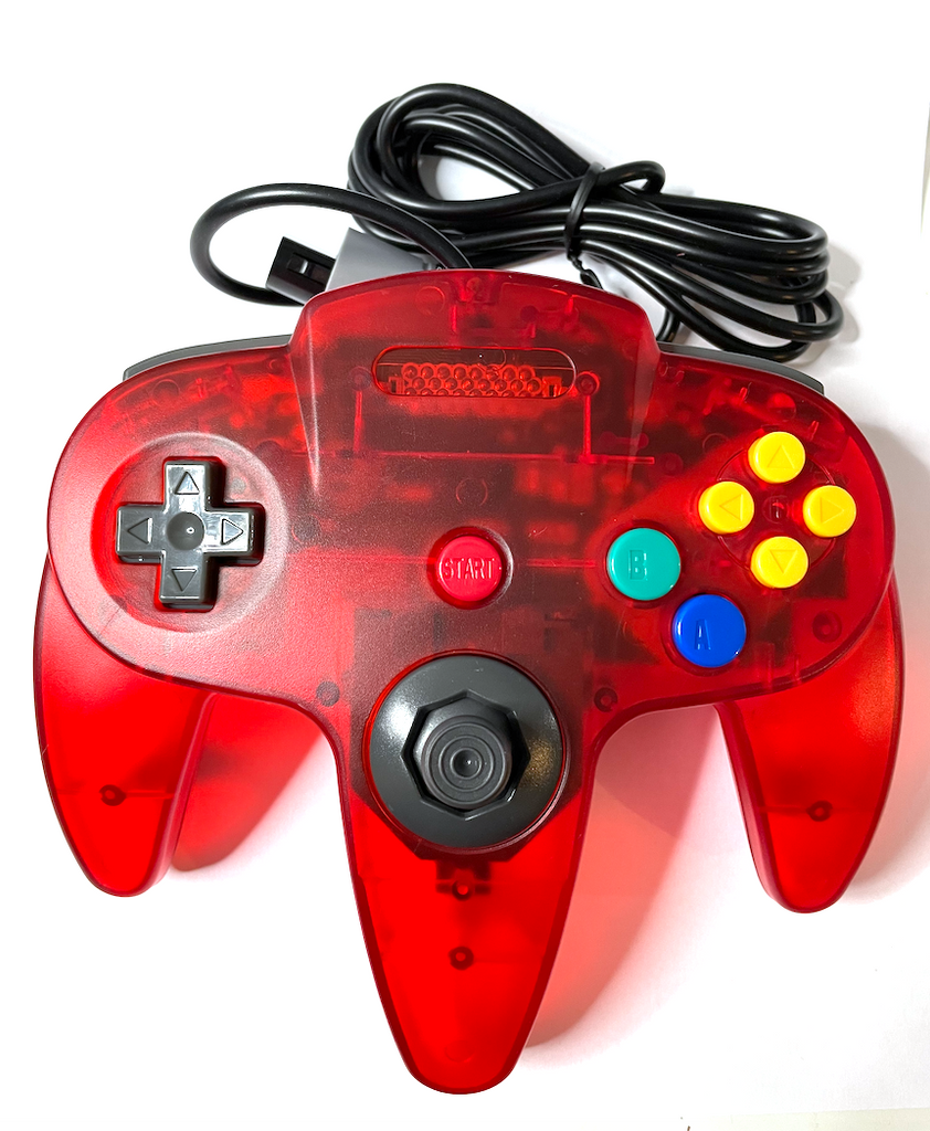 Clear Red Retro NINTENDO 64 N64 Controller