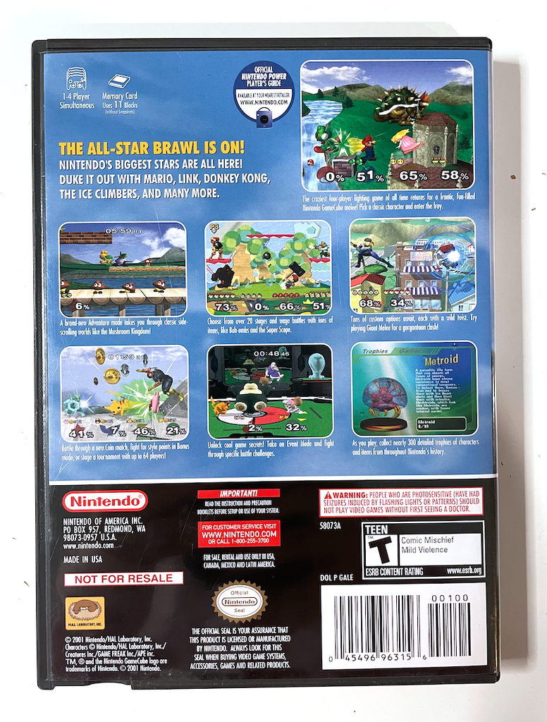 Super Smash Bros Melee NINTENDO GAMECUBE Game COMPLETE!