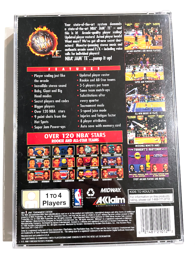 NBA JAM Tournament Edition SONY PLAYSTATION 1 PS1 Game Long Box COMPLETE