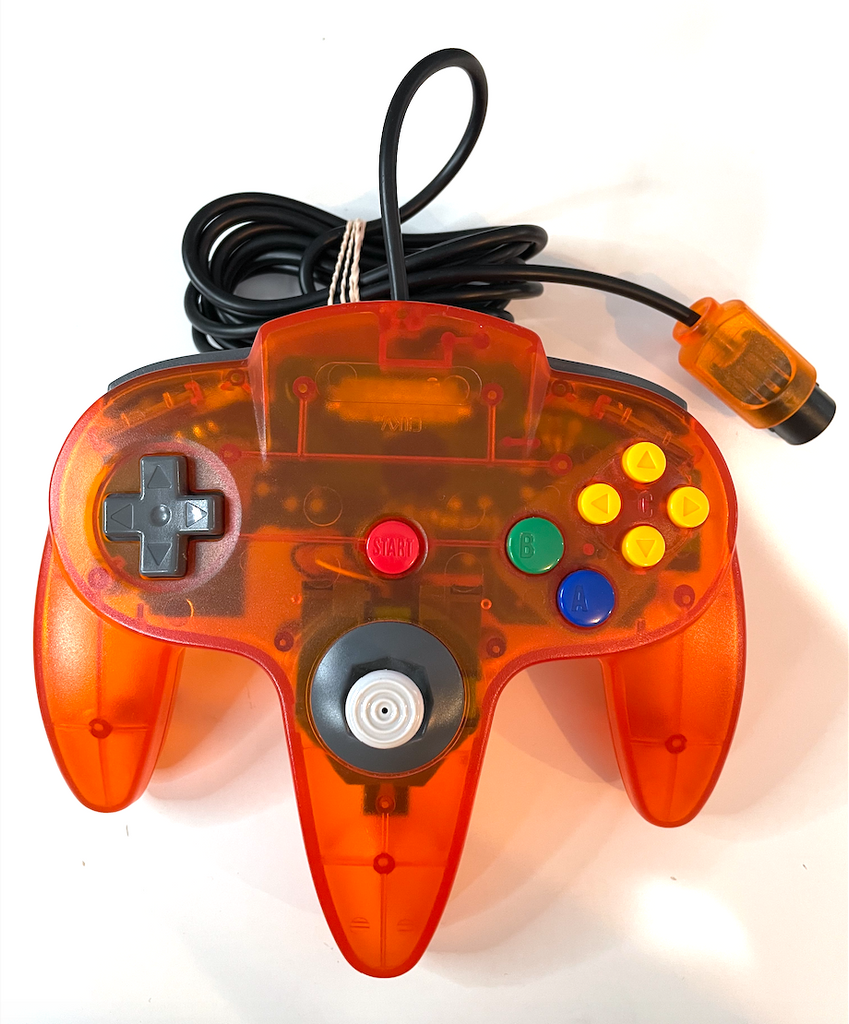 Clear Orange Retro N64 Nintendo 64 Controller
