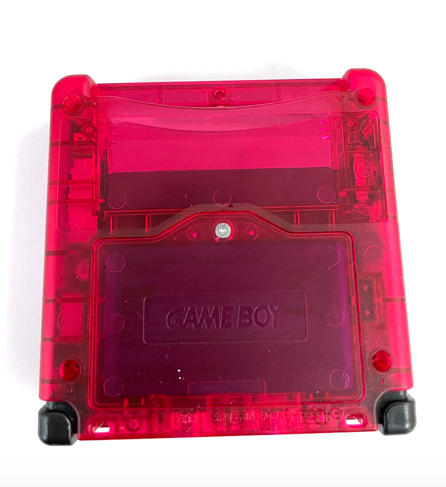 Gameboy Advance GBA SP Custom Clear Red Handheld System w/ Charger!