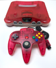 Nintendo 64 N64 System Watermelon Red Clear System Console w/ OEM Controller Bundle