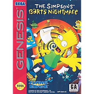 The Simpson's Bart's Nightmare Sega Genesis Game