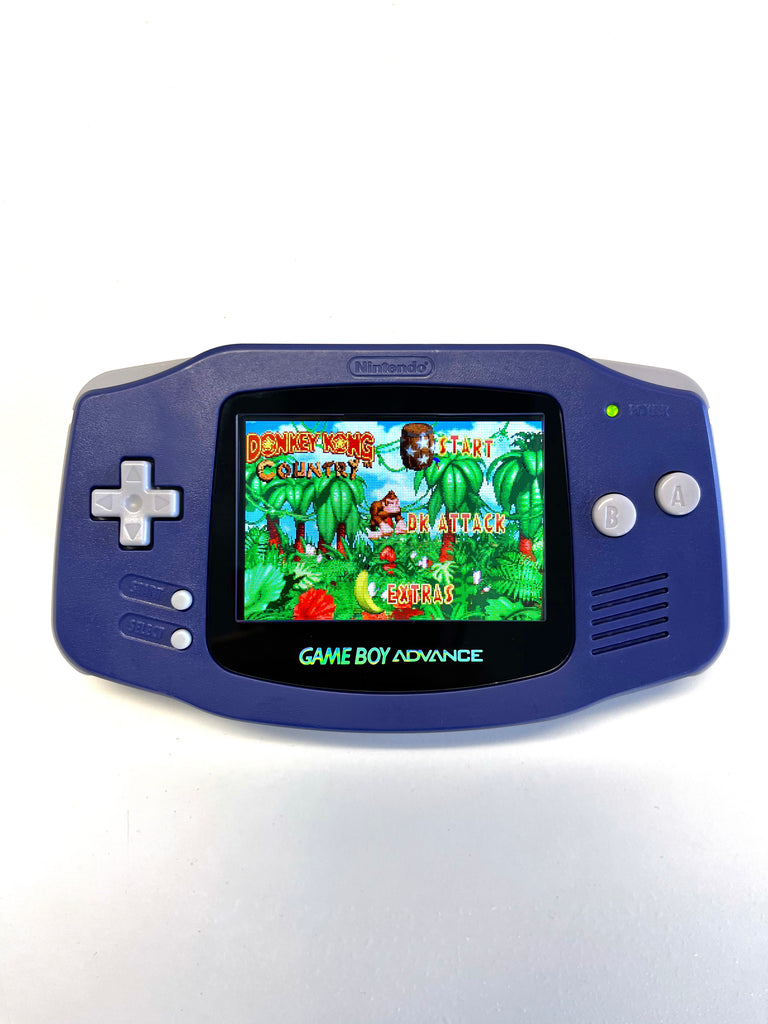Custom IPS V2 Nintendo GameBoy Advance System Handheld Console - Indigo Purple